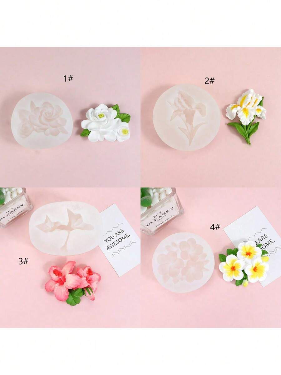 1 khuôn silicon tạo hình hoa tulip, hoa dong riềng, hoa diên vĩ có mùi thơm. - hoa - Xem 1