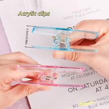 Bộ 3 kẹp giấy acrylic trong suốt màu thạch, đồ dùng học tập, kẹp giấy đa năng, kẹp tài liệu/sổ sách, kẹp đuôi dài, đồ dùng văn phòng sáng tạo, kẹp giấy thi, kẹp hóa đơn/tài liệu, đồ dùng học tập - Nhiều màu - Xem 7