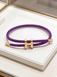 1pc H-Shaped Buckle Rope Elegant Adjustable Bracelet, Suitable For Women's Daily Wear And Gift - Pull-out Strap - View 31