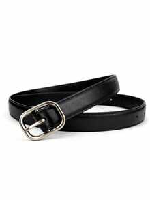 Thắt lưng khóa tối giản, thời trang và đa năng mới, hoàn hảo để phối cùng quần jeans ôm sát và toát lên vẻ giản dị nhưng tinh tế của chiếc thắt lưng da nữ. - màu đen - Xem 7