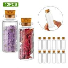 12Pcs/Set 30ml Glass Bottles Cork Stoppers DIY Decoration Mini Glass Vials CorkSpell Jars Party Favors Message In A Bottle 30ml-12pcs - 30ml12pcs - View 5