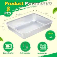 8 Recipientes Apilables para Preparar Comidas Recipientes de Acero Inoxidable para Almacenar Alimentos con Tapas Bandeja de Cocina con Tapa para Picnic Barbacoa Fiesta o Viaje - como en la foto - Ver 2