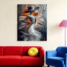 Con marco 1 pieza de Arte de Pared Moderno Abstracto Pintura en Lienzo Enmarcado - Arte de Línea Contemporáneo con Marco Envolvente, Adecuado para Sala de Estar, Dormitorio, Decoración Interior - Regalo Decorativo Perfecto, 2D Plano, Perfecto para Decoración de Habitación.Disponible en tamaños de 20.83 x 30.99 cm o 30.99 x 46.23 cm - Enmarcado - Ver 2
