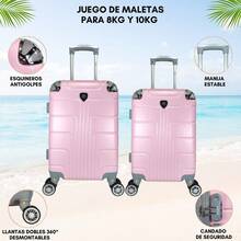 2-Piece Hard-Shell Suitcase Set, 20 And 18 Inches, Hand Luggage, 10KG And 8KG, Lightweight PC+ABS Material, 360° Detachable Wheels With Integrated Lock - Blue - View 2