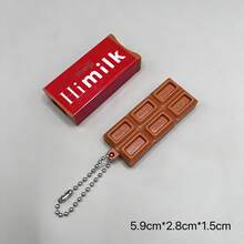 1pc Realistic Chocolate Toy, 3D Stress Relief Keychain Pendant, New Meiji High-Quality Squeeze Toy - Multicolor - View 8