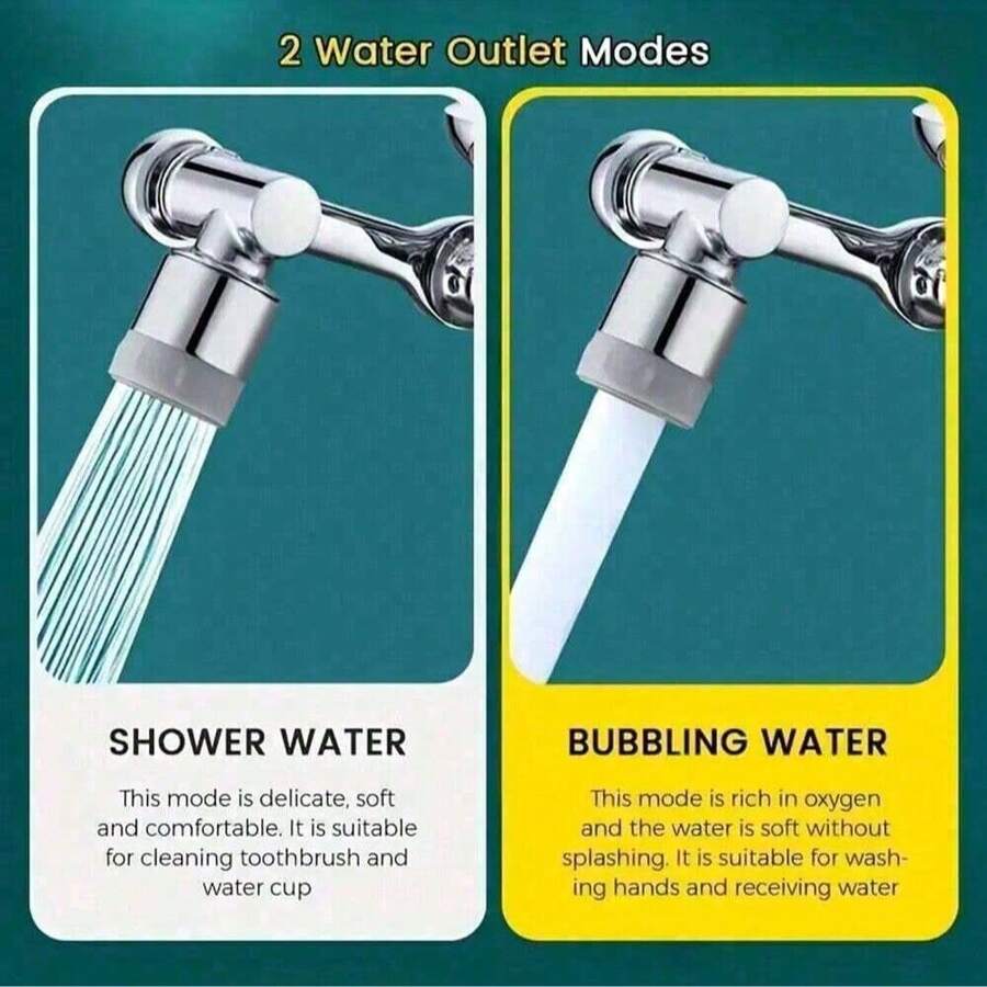 Rotating Faucet Attachment With Extended Aerator, 1080° Multi-Functional Extended Faucet, Rotating Faucet Aerator, Copper Alloy - Multicolor - View 1