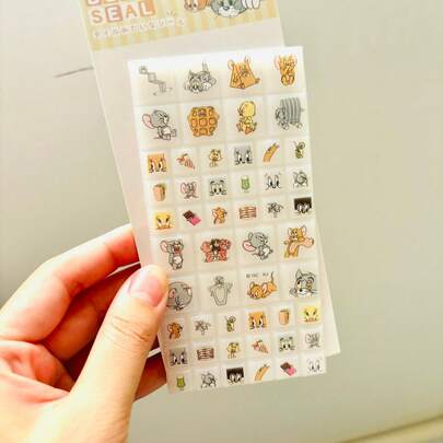 High-Quality Cat And Mouse Pattern Stickers,Mixed Color Design, Asymmetrical Shape, Waterproof Decorative Stickers, Suitable For DIY Decoration, Suitable For Student Handicraft Decoration, Very Suitable As Decoration For Notebooks, Cups, Notebooks, Diaries, Refrigerators, Photo Albums And Phone Cases, Suitable For Boys And Girls, Stress-Relieving Toy Stickers, Children's Toys, Children's Party Prizes, Can Also Be Recommended As Gifts For Friends And Children.