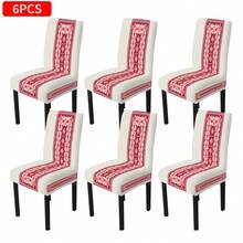 Zestaw obrusów i pokrowców na krzesła w stylu boho, 1/4/6/36 szt., dekoracyjny wzór, elastyczny pokrowiec na krzesło, odpowiedni do kuchni, na imprezy, do dekoracji świątecznych, do jadalni i na stół do jadalni wewnątrz i na zewnątrz, na wiele okazji, przez cały rok - Wielokolorowe - Zobacz 15