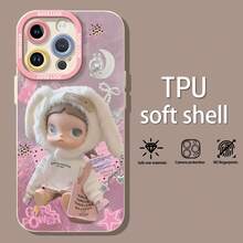 Muñeca de conejita blanca con temática rosa y poder femeninofunda de teléfono Fundas compatibles con Samsung,Apple,VIVO,OPPO,Motorola,Google,Xiaomi y Honor.Fabricadas en silicona TPU,ofrecen protección contra golpes y caídas. - Blanco - Ver 1