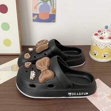 Sandal mùa hè mới, kiểu dáng tối giản, đa năng, đế dày, thoáng khí, chất liệu EVA, kiểu dáng slip-on, mũi kín, thích hợp cho nữ. - màu đen - Xem 3