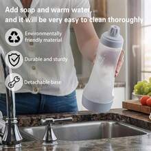 1/2 bình rót bột bánh kếp, bình trộn bột bánh kếp 1000ml dạng bóp kèm que đánh trứng bằng thép không gỉ, thích hợp để làm bánh kếp, bánh crepe, bánh waffle, bánh muffin, bánh Qatayef. - Xem 3