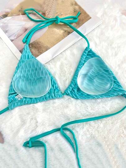 2pcs Silicone Triangle Bra Inserts - Elegant Solid Color, Washable & Reusable For Swimwear & Bikini, Non-Textile