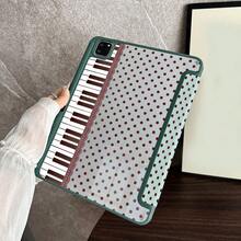 1件裝薄荷綠鋼琴與棕色圓點印花平板保護殼，附筆槽，適用於 iPad 10.9/10.2/Air 5/Pro11/10/9.7/Air 2/(7th)/(8th)/Air 4/5/Pro 11/10th 10.9 吋 2022 年款，智慧休眠/喚醒功能，時尚平板配件，亦適用於小米 5/5PR/6/6PRO/7/7PRO/Galaxy Tab S10+/S9/A9 - 彩色 - 查看 5
