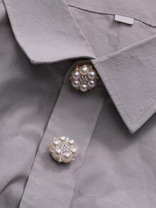 2/5pcs Rhinestone Button Covers For Women, Crystal Button Covers, Detachable Clip On Button Covers, Crystal Fancy Buttons For Clothing, Button Snaps With Pliers Press For Dress Suit Tux Shirt Accessories,Golden/Silver Color - Multicolor - View 8