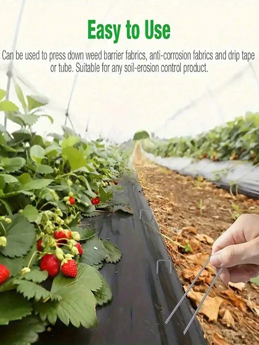 20/50 chiếc cọc làm vườn mạ kẽm, đinh chữ U chống gỉ, dùng để cố định hàng rào, ống tưới, bãi cỏ, vải che phủ cảnh quan, cọc đa năng cố định hoa, dụng cụ làm vườn. - In đậm - Xem 1