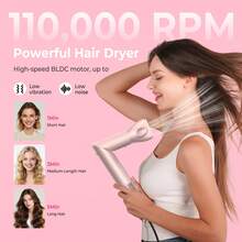 2026 New Product Upgraded 8-In-1 Pink Hot Air Brush Styler With 1200W High Power For Quick Curling And Straightening, Perfect Travel Portable Hair Dryer Tool For Home Use And Ideal Gift For Women - 查看 3