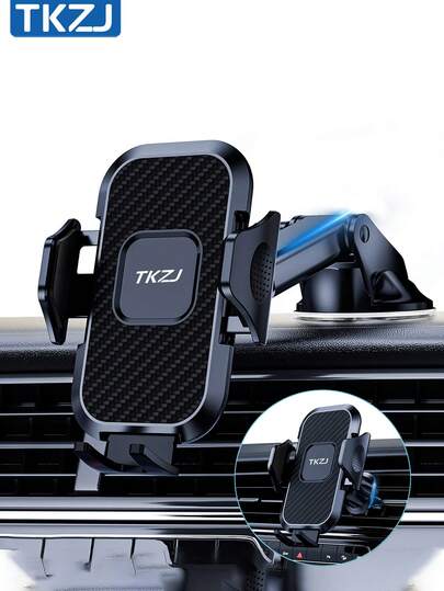  Giá đỡ điện thoại ô tô 2 trong 1 TKZJ T003, giá đỡ điện thoại gắn trên bảng điều khiển được gia cố, phù hợp với điện thoại thông minh và Android.
