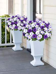 1 pezzo profumo artificiale di convolvolo, fiore di seta per esterni, convolvolo in miniatura resistente ai raggi UV, aspetto realistico, adatto per portico, stanza, casa, decorazione di vasi, viola e bianco - Blu e Bianco - Visualizzare 4