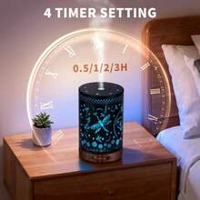 Metal Essential Oil Diffuser Aromatherapy Diffuser Cool Mist Diffuser With 7 Color Lights For Home Office Spa Large Butterfly - Dragon-fly - View 1