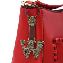 Metal Keychain With Engraved Initial And  Calendar - Handmade Gift Of Mexican Heritage - Letter W - View 6