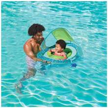 Baby ng Float Splas N Play Flotador de Piscina para bé con toldo y protección UPF y Accesos de Piscina para niños de 9 a 24 Mes - Verde y azul - Ver 2
