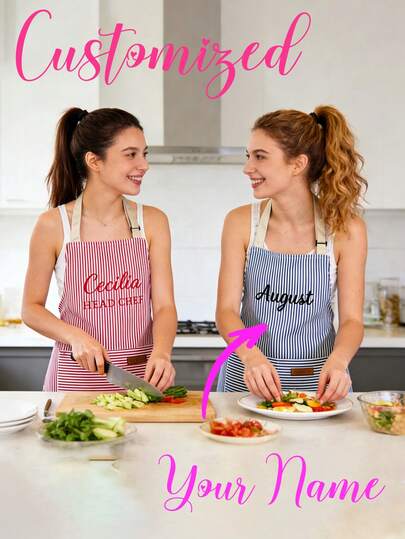 Avental Personalizado com Nome, Avental Personalizável com Texto, Presente Personalizado para Entusiastas de Culinária, Panificação ou Artesanato, Avental de Cozinha, Presente para Ela, Presente para Chef