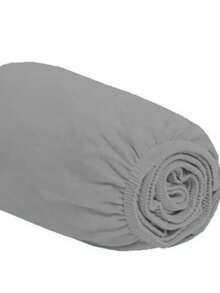 Single Fitted Sheet With Elastic All Around, Micropercal Flex 400 Thread Count, Soft Touch, Single, Double, Queen, King - Grey - View 4