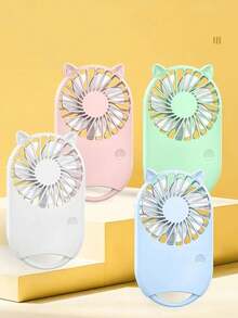 1入組男女通用純色簡約風扇形便攜式迷你手持電風扇，獨特的機械設計，7葉片冷卻風扇，可USB充電，適用於戶外活動，沙灘運動，辦公室，課堂，游泳派對，日常生活，非常方便的風扇 - 彩色 - 查看 14