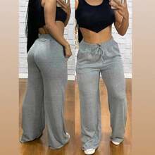 Women's Wide-Leg Pants For Winter And Cold Weather - 灰色 - 查看 1