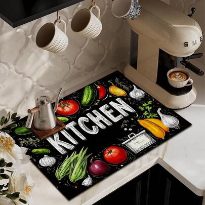 1pc2D Printed Table Mat, Suitable For All Kinds Of Surfaces, Quick-Drying Rubber Anti-Slip Protective Mat, Very Suitable For Coffee Bars, Home Additions, Stylish Anti-Slip And Scratch-Proof, Very Suitable For Table Parties, Protective Mats.