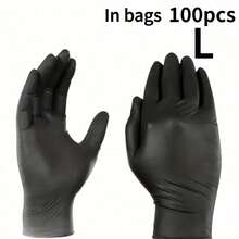 20/100pcs Pink Nitrile Disposable Gloves - Thicker, Durable, Comfortable Fit, Suitable For Kitchen Cleaning, Dishwashing, Beauty Care, Pet Bathing, Etc. - Waterproof Home Essentials Kitchen Gadgets Home Decor - màu đen - Xem 13