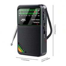 1 pieza Radio retro portátil, compatible con bandas AM/FM/SW 3, tamaño compacto, batería de 500mAh, recargable por USB, adecuado para uso en exteriores, con altavoz y conector para auriculares, opción ideal para exteriores, regalo exquisito para familiares y amigos en cumpleaños y festividades - Ver 3