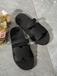 Girl's Fashion Flat Sandals, Outdoor Vacation Beach Casual Slippers, Comfortable Indoor Slippers - Black - View 5