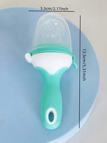 1pc Baby Fruit & Vegetable Teether, Cute Design Baby Food Feeder, Silicone Teething Stick, Anti-Bite Silicone Pacifier Holder - Straight Handle - View 9