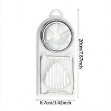Cortador de Huevos de Acero Inoxidable 2 en 1 Multifuncional con Base de PP, Accesorio de Cocina Colgante de Alta Calidad PWKV - 1 unidad blanca - Ver 9