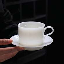 Cốc sứ ngọc bích cao cấp, cốc latte art kiểu Mỹ cổ điển chất lượng cao, thành mỏng, cốc cà phê văn phòng tối giản. - Nhiều màu - Xem 3
