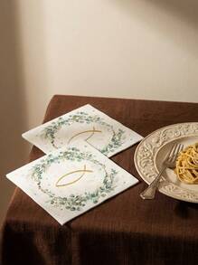 Cirelle 20张/40张/60张，圣餐餐巾，洗礼餐巾，坚信礼餐巾，鱼形桉树图案，适用于坚信礼、初领圣餐、餐桌装饰、派对、生日、婚礼等场合。 - 查看 1