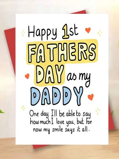 1 tấm thiệp chúc mừng "Chúc mừng Ngày của Cha đầu tiên với tư cách là bố của con". Bao gồm phong bì, giấy mờ cao cấp. Chữ viết và hình trái tim vẽ nguệch ngoạc ngộ nghĩnh, đầy màu sắc. Hoàn hảo cho những người cha mới - Tấm thiệp lý tưởng cho Ngày của Cha đầu tiên đầy ý nghĩa (12cm/4.7in X 17cm/6.7in)