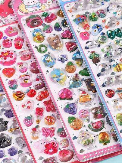 甜美浮雕装饰贴纸、糖果滴胶贴纸、可爱卡通水晶浮雕装饰贴纸、闪亮节日礼物贴纸、电脑装饰贴纸、桌面装饰贴纸、办公装饰贴纸、多功能可爱装饰贴纸、生日礼物贴纸