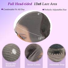 Dark Brown Color 26Inch 13X6 Transparent Lace Front Wig With Baby Hair For Women Body Wave Synthetic Heat-Resistant Wig - Grey - View 6