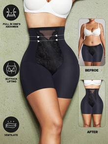 1pc Women Shapewear Shorts, Tummy Control, Butt Lifting, Waist Cincher Underwear - Black - View 5