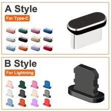 2 nút bịt cổng Type-C kèm 1 chổi vệ sinh | Nắp đậy cổng sạc Type-C/Lightning bằng kim loại, chống bụi - Nhiều màu - Xem 3