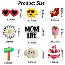 32Pcs Bag Charms For Bogg Bag Sunshine Beach Bikini Cute Charms Decoration Accessories For Rubber Tote Beach Bags - 如圖所示 - 查看 2