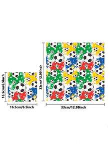 40 piezas/20 piezas Servilletas con temática de fútbol - Diseñadas con estrellas, balones de fútbol y colores vibrantes, perfectas para decorar fiestas de fútbol, reuniones de la Copa Mundial, despedidas de soltero y diversos eventos temáticos. - Talla única - Ver 3