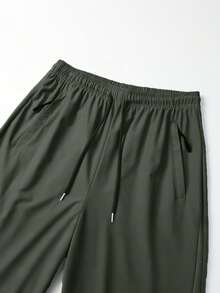 2Pcs Women Jogger Pants, Lightweight Quick Dry Breathable, Elastic Drawstring Waist & Zip Pockets, Loose Soft For Daily, Workout, Running & Outdoor - Black + Army Green - View 4