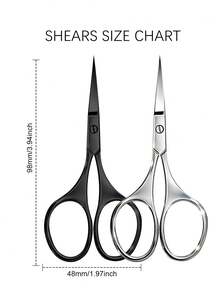 1 st. ögonbryns-, ögonfrans-, ansiktshårs-, näshårstrimmer i rostfritt stål, multifunktionell skönhets- och sminksax - Multifärgad - Visa 2