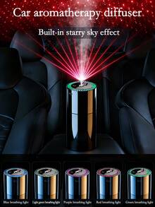 New Car Humidifier, Ultrasonic Aromatherapy Diffuser, With Color LED Lights, USB Rechargeable, 5 Mist Modes, Digital Display, Long Battery Life, Portable Black Style, Gift Set With 6 Essential Oils, High Cost‑Performance. - A - View 3