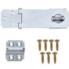 Dobradiça Porta Cadeado Fecho Trinco Zincado 5,5" Para Portão Gaveta Armário | Silvana | Kit 03 Un - Prata - Visão 3