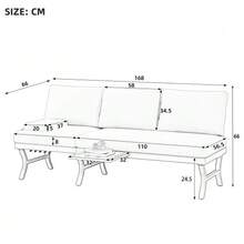 Garden Furniture Set, Outdoor Sofa, 3-Seater Sofa, With Adjustable Reclining Function (5 Positions, Up To 55°), With Table, Galvanized Steel Tubing, Includes A Table (Position Can Be Changed), Green - Green - View 2