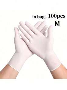 20/100pcs Pink Nitrile Disposable Gloves - Thicker, Durable, Comfortable Fit, Suitable For Kitchen Cleaning, Dishwashing, Beauty Care, Pet Bathing, Etc. - Waterproofhome Essentials Kitchen Gadgets Home Decor - White - View 15